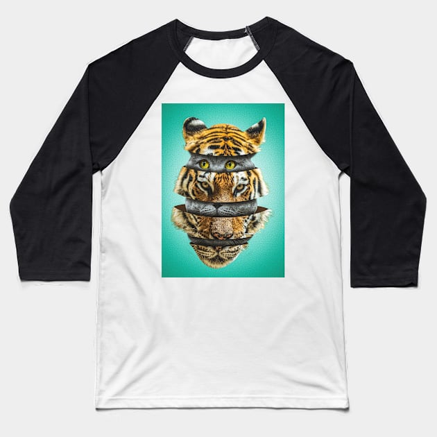 Masquerade Tiger Baseball T-Shirt by argobel13